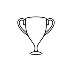 Trophy cup line icon, Vector on white background