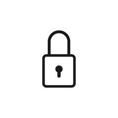 Lock icon vector. Padlock icon. Line security symbol. Trendy flat outline ui sign design. Linear graphic pictogram for web site, mobile application