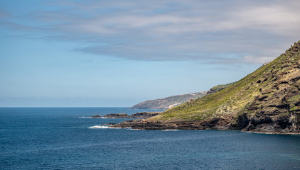spectacular view from the mountain over the coast from tenerife