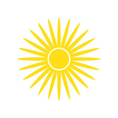 Sun icon on background for graphic and web design. Simple vector sign. Internet concept symbol for website button or mobile app.