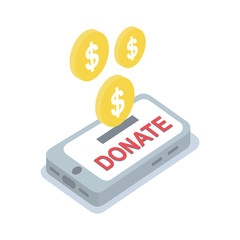 Donate button with dollar sign