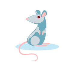 rat sitting on its hind legs and smiling. Symbol of Chinese new year. Vector.
