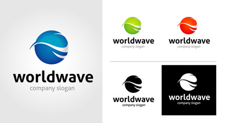 Fototapeta premium World Wave Logo Template