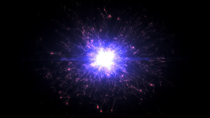 Pink & purple futuristic space particles  in bright round energy structure. space orb VFX design...
