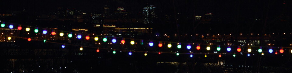 A long garland of colored lights - the texture for the background