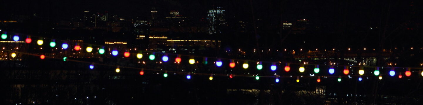 A long garland of colored lights - the texture for the background