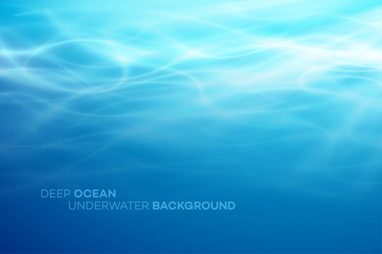 Blue deep water and sea abstract natural background. Vector illustration
