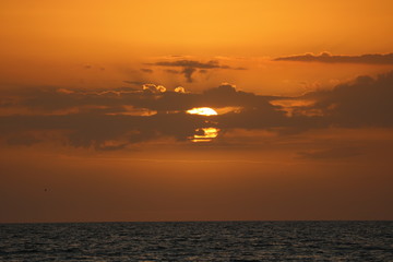 sunset over sea
