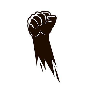 recommend clip art: Flying clenched fist. Strong, power logo or symbol. Vector illustration