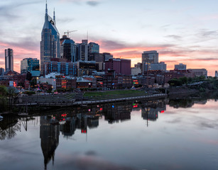 Nashville skyline at dusk