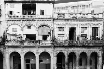 Life on the streets of Havana, Cuba with local architecture on display