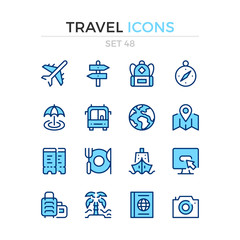 Travel icons. Vector line icons set. Premium quality. Simple thin line design. Modern outline symbols, pictograms.