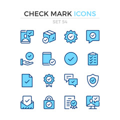 Check mark icons. Vector line icons set. Premium quality. Simple thin line design. Modern outline symbols, pictograms.