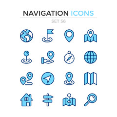 Navigation icons. Vector line icons set. Premium quality. Simple thin line design. Modern outline symbols, pictograms.