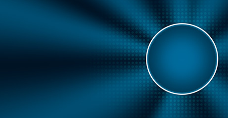 Blue background with circles, gradients and central circle for logo and text. Graphic Resource.