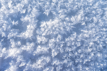 Close up macro of ice flakes