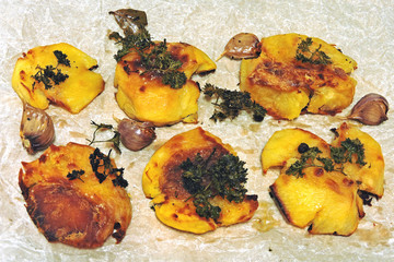 Roast Potatoes. Crispy Smashed Potatoes.