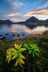 landscape with lake and mountains