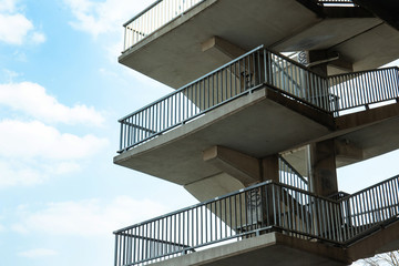 large outdoor concrete staircase in the open air