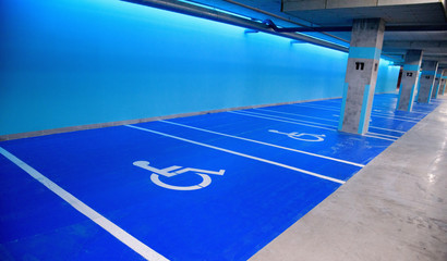 underground parking lot for disabled persons