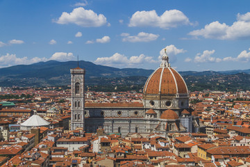 Fototapeta na wymiar Florence Cathedral and the city of Florence, Italy