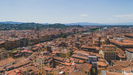 Naklejka premium Aerial view of buildings and the city of Florence, Italy