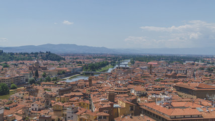 Fototapeta na wymiar Aerial view of buildings and the city of Florence, Italy