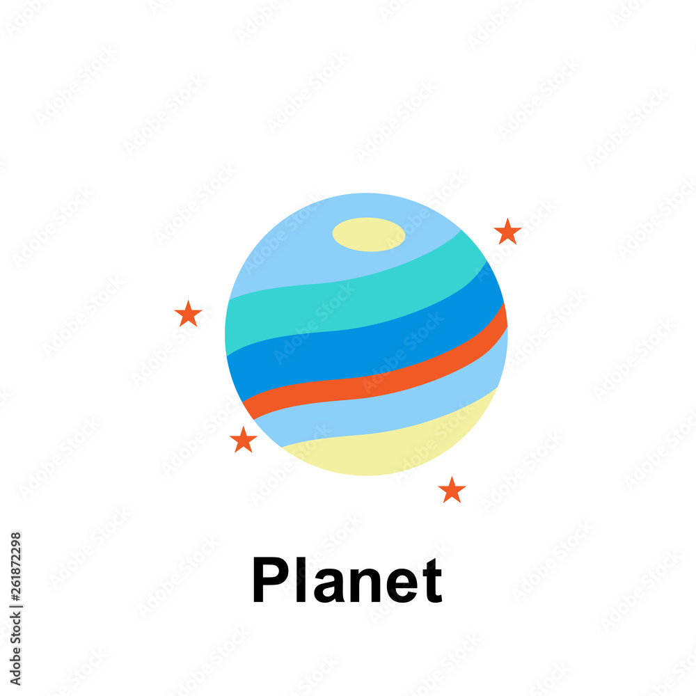 Poster space, planet color icon. element of color space icon. premium quality graphic design icon. signs an