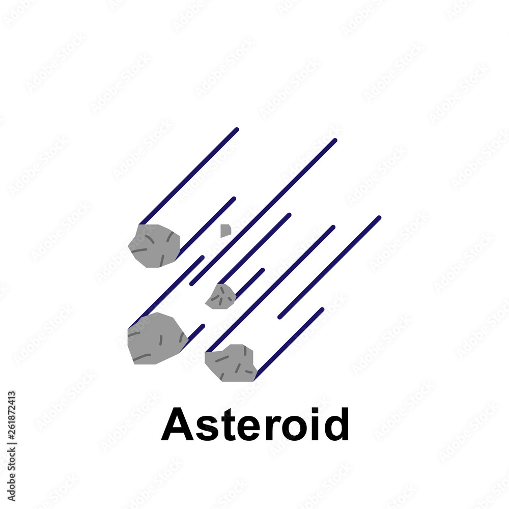 Poster space, asteroid color icon. element of color space icon. premium quality graphic design icon. signs 