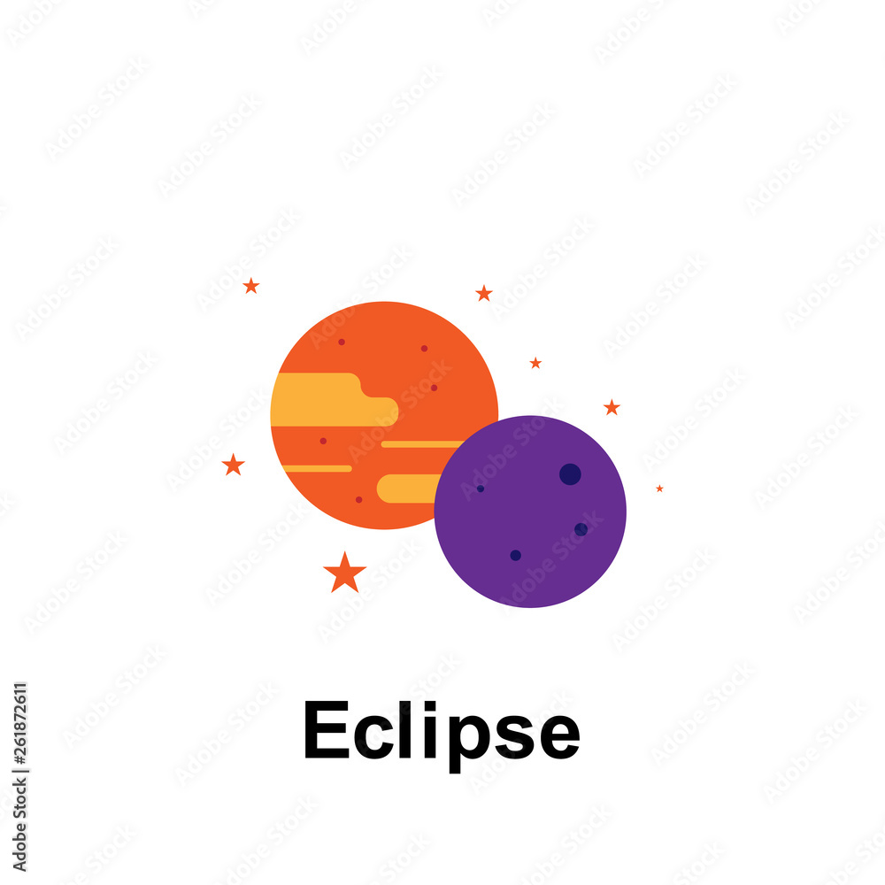 Poster space, eclipse color icon. element of color space icon. premium quality graphic design icon. signs a