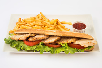 sandwich chicken chips