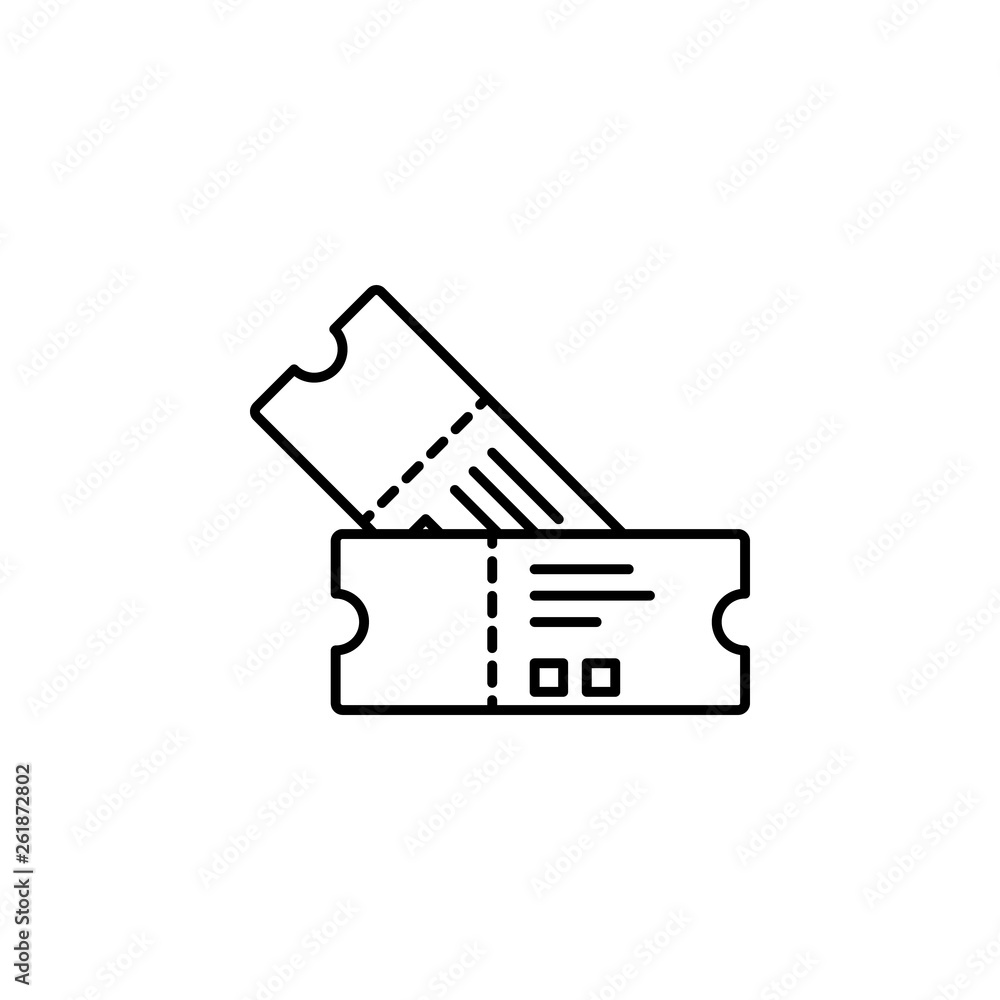 Poster ticket icon. element of carnival and amusement icon. thin line icon for website design and developme