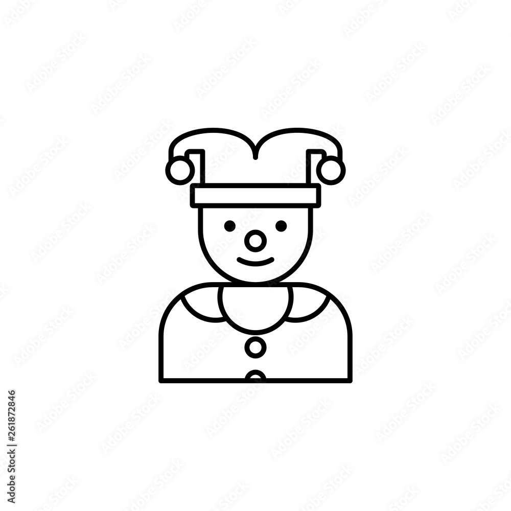 Poster clown icon. element of carnival and amusement icon. thin line icon for website design and developmen