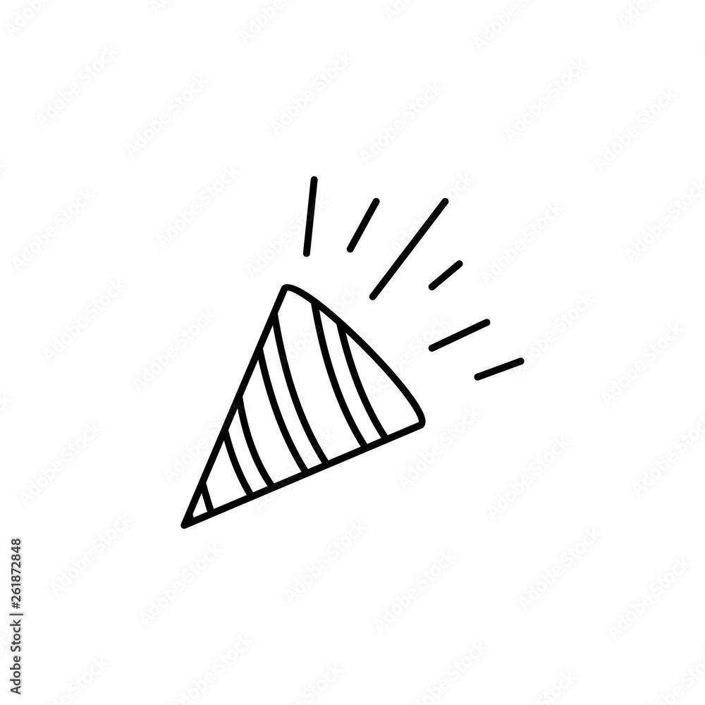 Poster confetti popper icon. element of carnival and amusement icon. thin line icon for website design and 