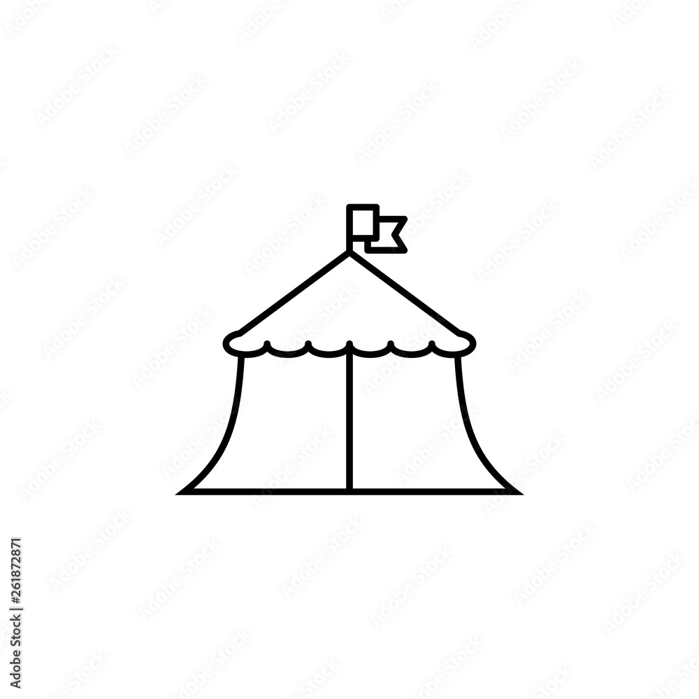 Poster circus tent icon. element of carnival and amusement icon. thin line icon for website design and deve