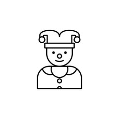 clown icon. Element of carnival and amusement icon. Thin line icon for website design and development, app development. Premium icon