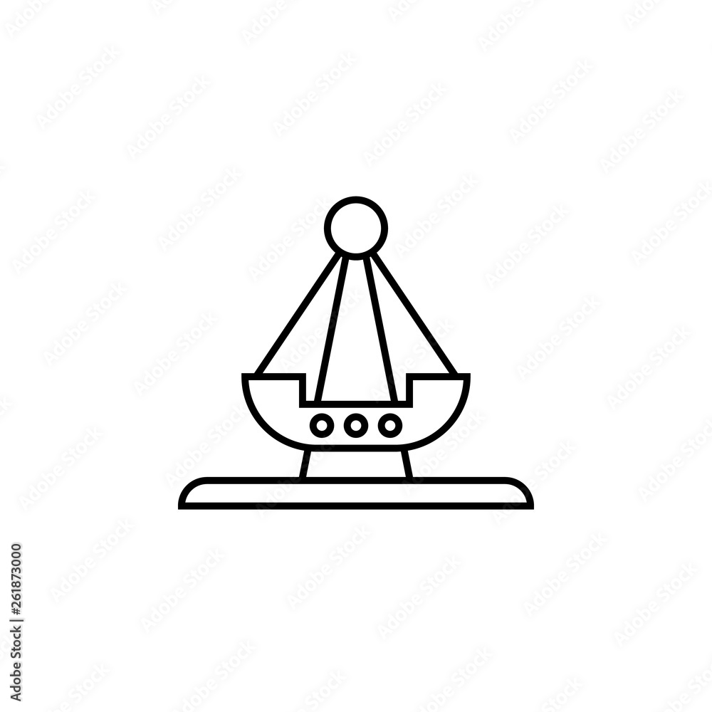 Aufkleber swing boat icon. element of carnival and amusement icon. thin line icon for website design and devel