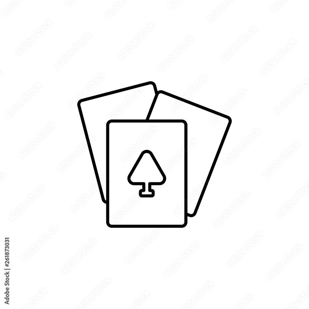 Poster playing card icon. element of carnival and amusement icon. thin line icon for website design and dev