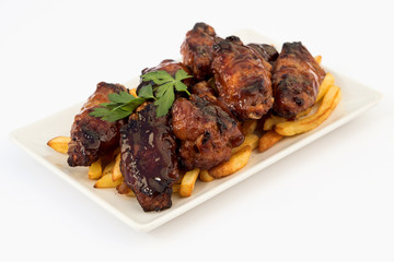 Barbecued chicken wings