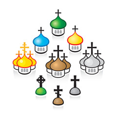 Christian Orthodox churches. Religious temples, architectural structures.