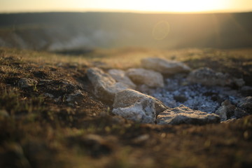 stone campfire landscape