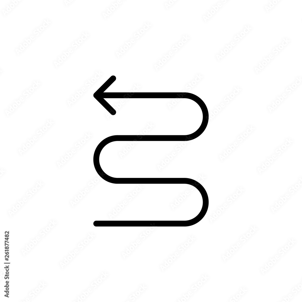 Poster arrow zig zag icon. simple thin line, outline vector of arrows icons for ui and ux, website or mobil