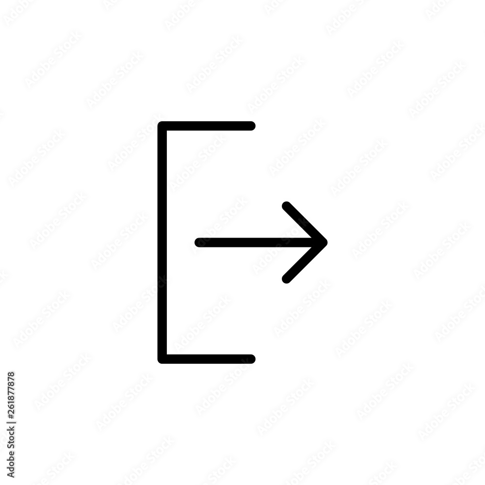 Poster arrow, log out icon. simple thin line, outline vector of arrows icons for ui and ux, website or mobi