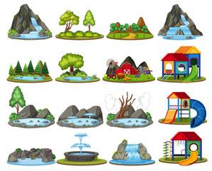 Set of island for decoration