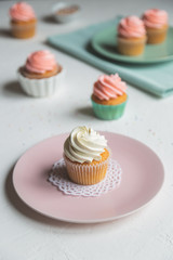 Colorful pastel cupcakes