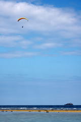 Amami Oshima, Japan - April 6, 2019: You beach and Cape Kasari in Amami Oshima, Kagoshima, Japan