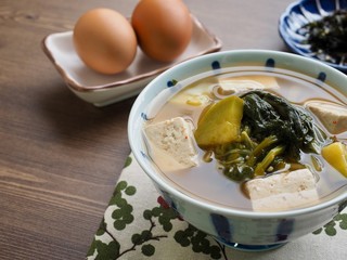 한국의 음식 시금치 된장국 