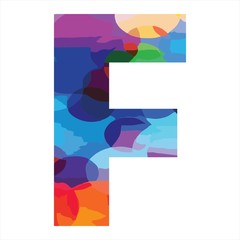 F initials colourful funny logo