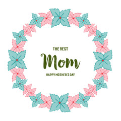 Vector illustration ornate of colorful flower frame for i love you mom