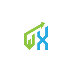 initial letter logo with growing arrows